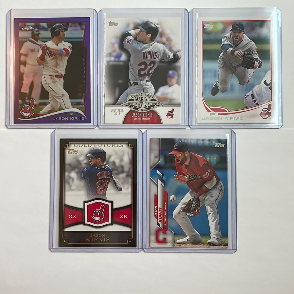 Lot of 5 Jason Kipnis Cleveland Indians Topps MLB Baseball Cards